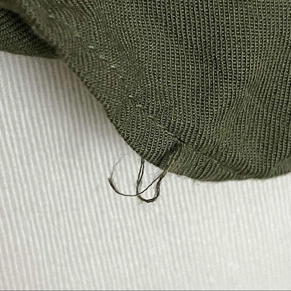 Lovestitch Olive Green Short Sleeve Tie Front Boxy Fit Top S - Picture 8 of 8